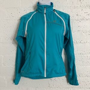 Pearl Izumi Womens Cycling Jacket Vest S Blue Elite Barrier Convertible AT20